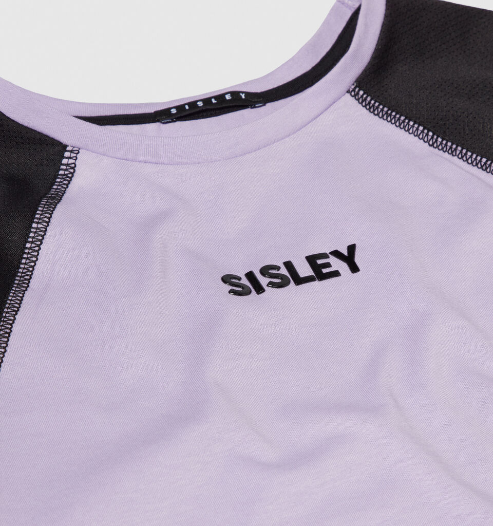 Sporty t-shirt with logo - girls' short sleeve t-shirts - Lilac | Sisley Young image number 2